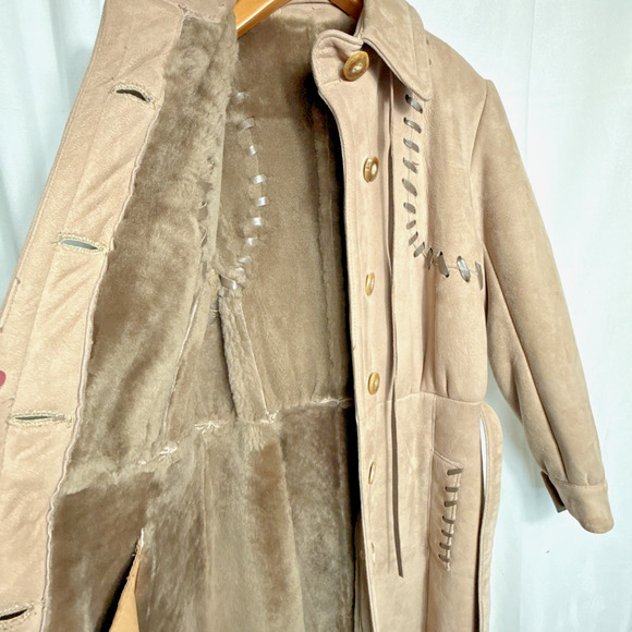 Sawyer of Napa Shearling Suede Coat Size Medium Women's Western Retro Wool EUC - Picture 16 of 16